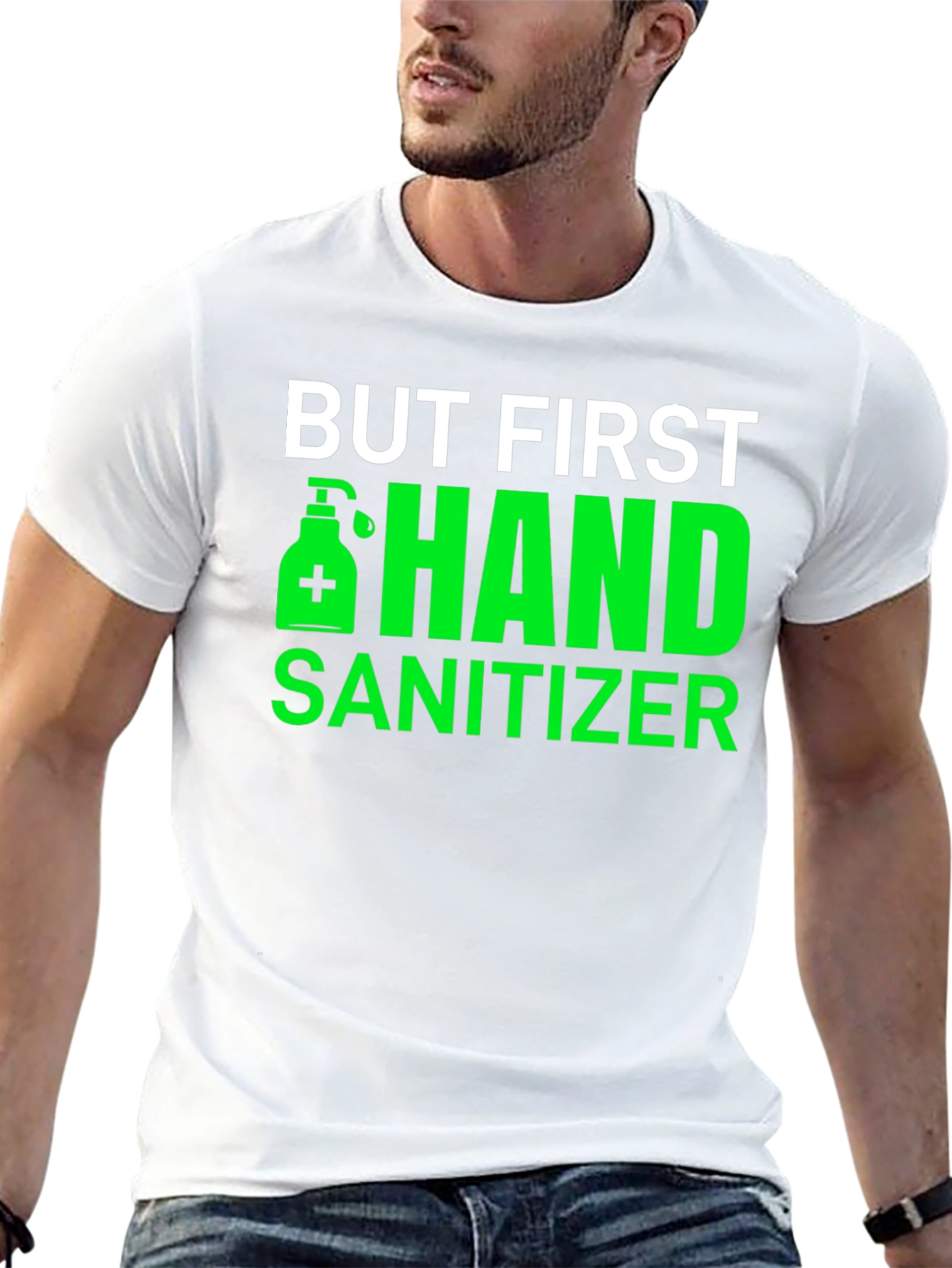 But First Hand Sanitizer Black Tee
