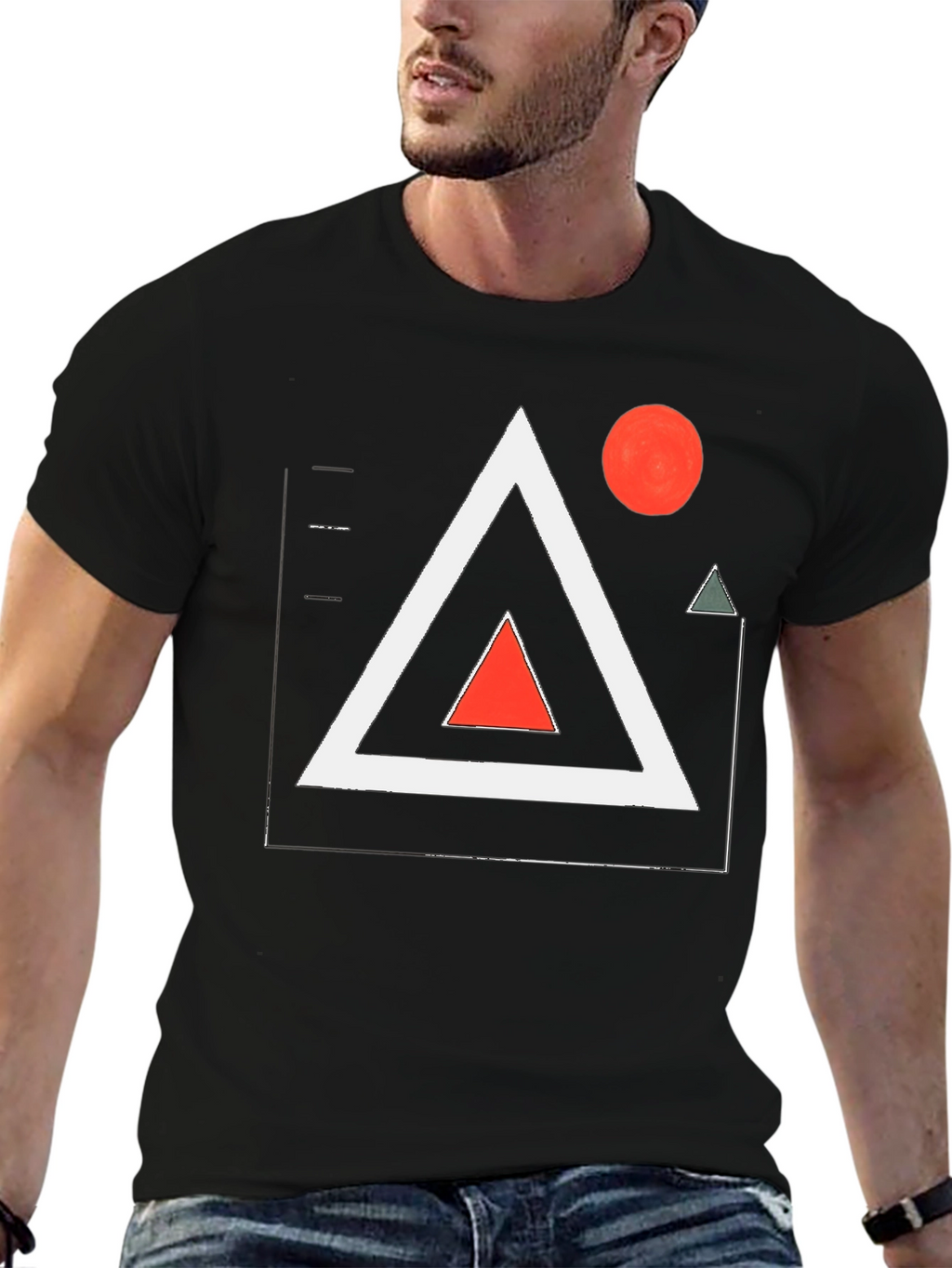 Abstract Geometric Art Black T-Shirt