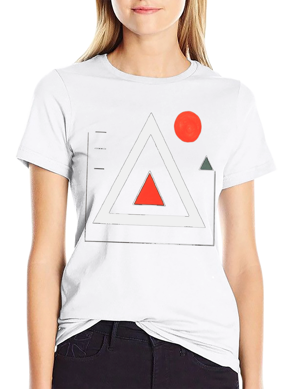 Abstract Geometric Art Black T-Shirt