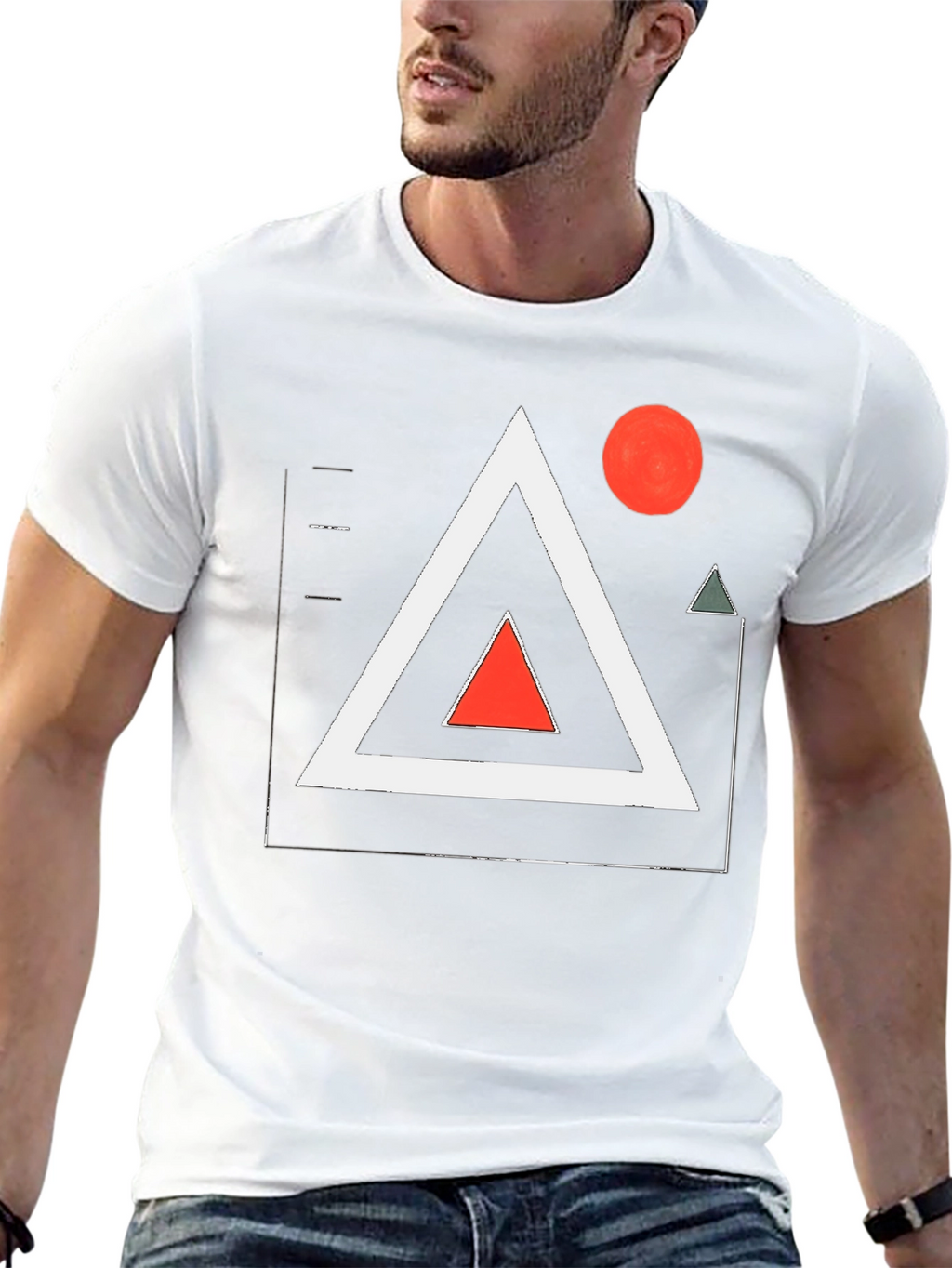 Abstract Geometric Art Black T-Shirt