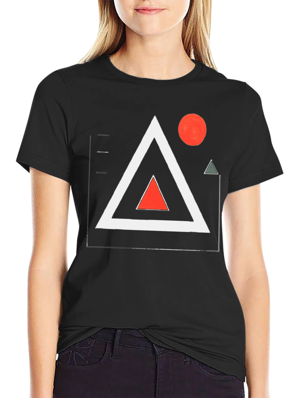 Abstract Geometric Art Black T-Shirt