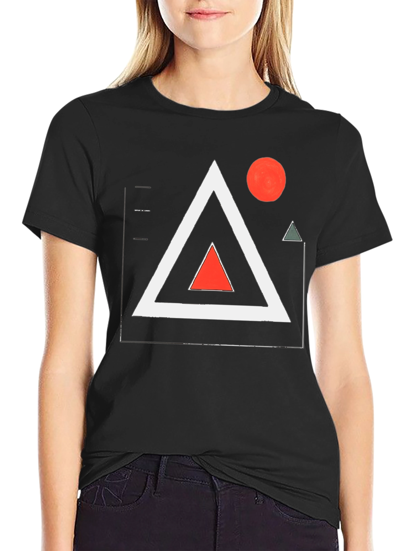 Abstract Geometric Art Black T-Shirt