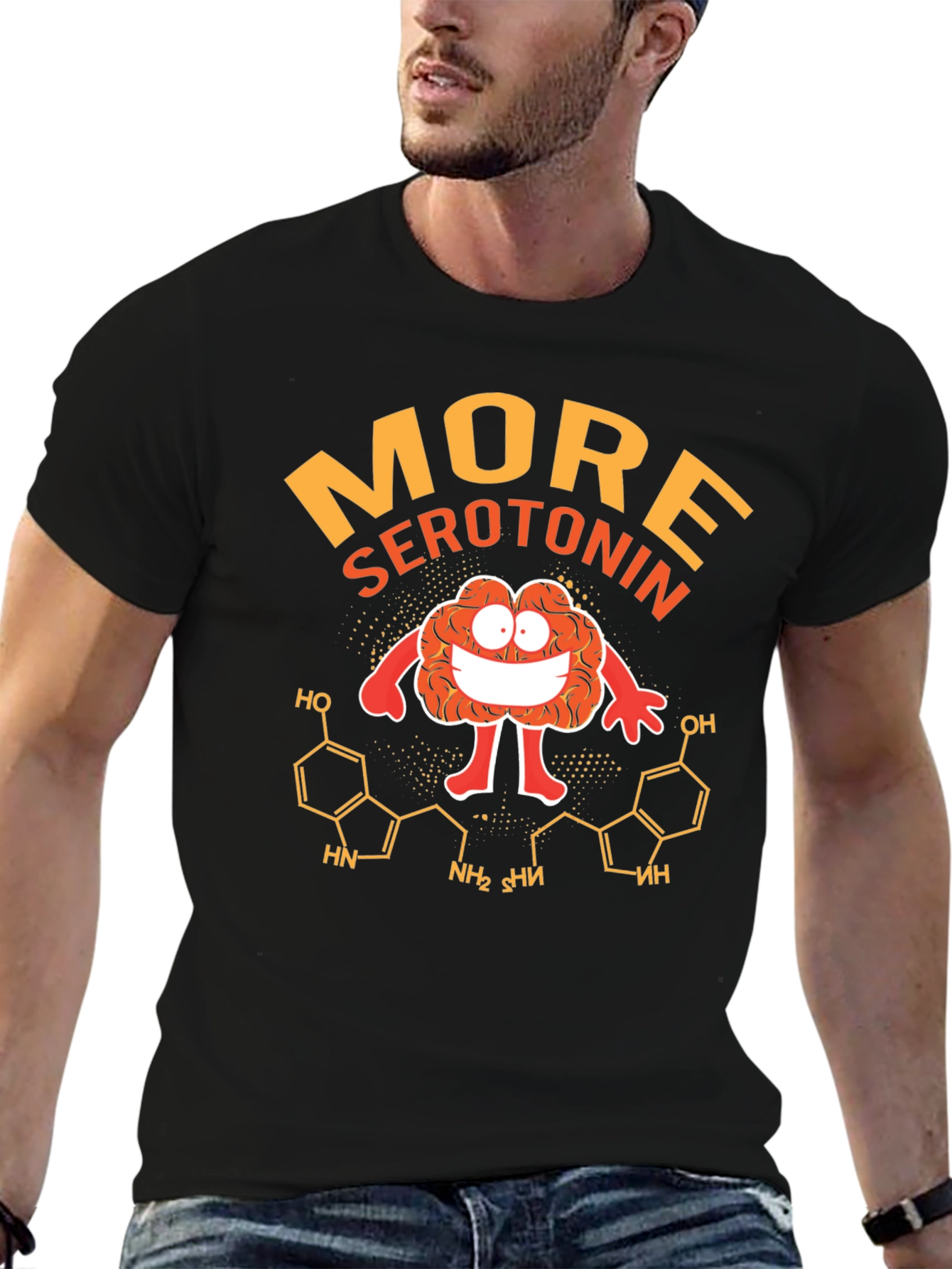 More Serotonin Black Graphic T-Shirt