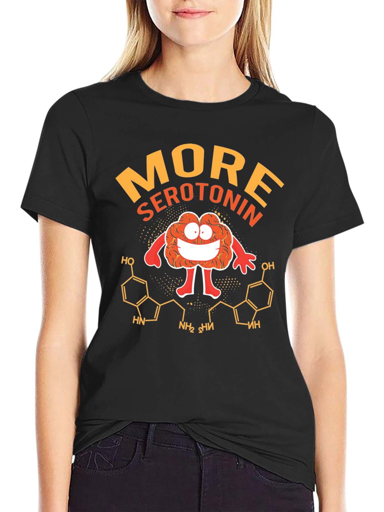 More Serotonin Black Graphic T-Shirt