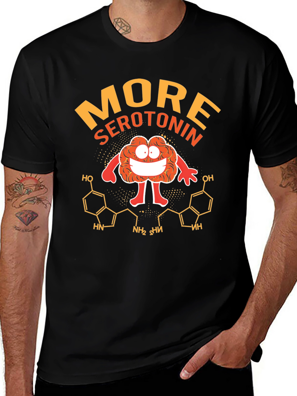More Serotonin Black Graphic T-Shirt
