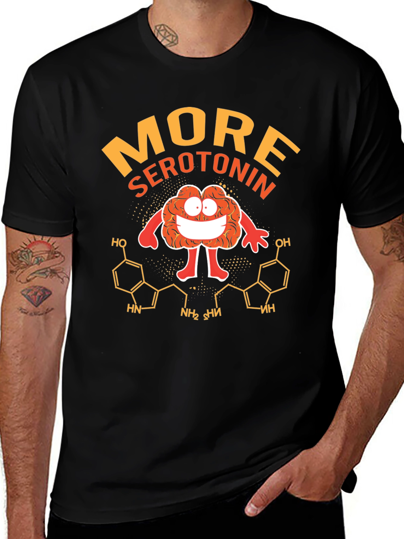 More Serotonin Black Graphic T-Shirt