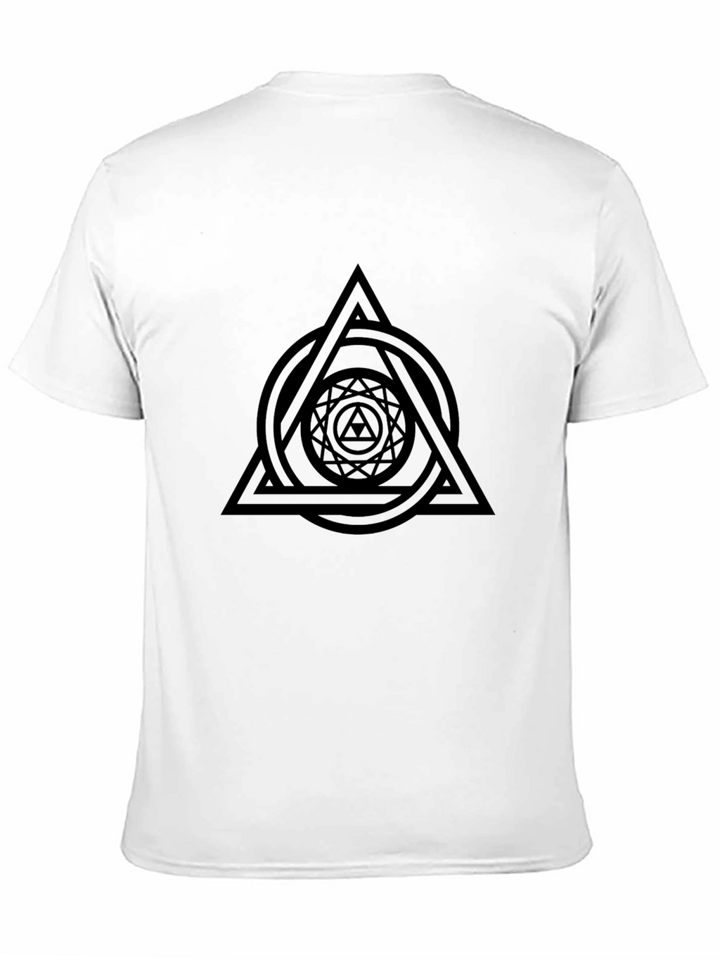 Geometric Symbol Graphic Print Black T-Shirt
