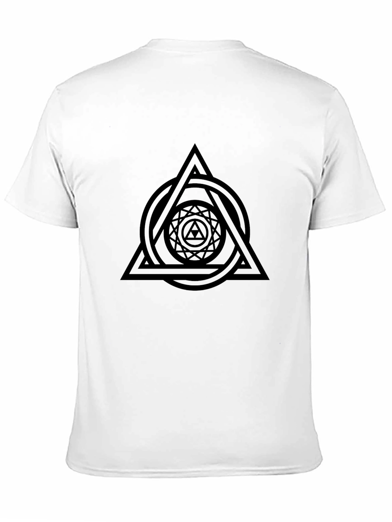 Geometric Symbol Graphic Print Black T-Shirt
