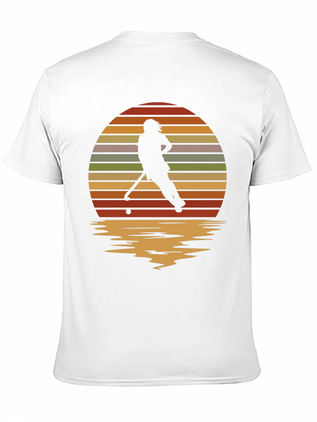 Sunset Hockey Player Graphic Tee - Retro Style