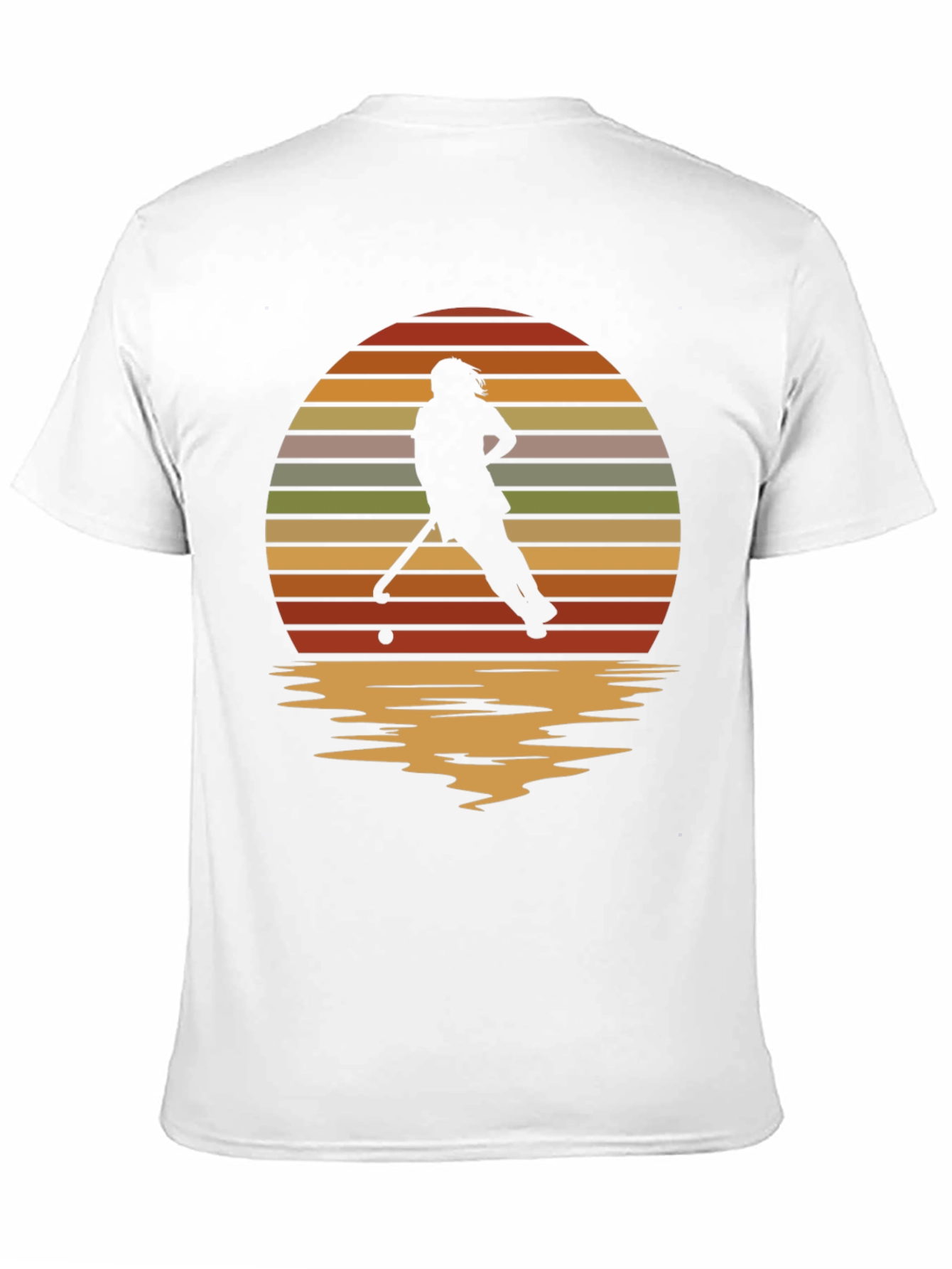 Sunset Hockey Player Graphic Tee - Retro Style