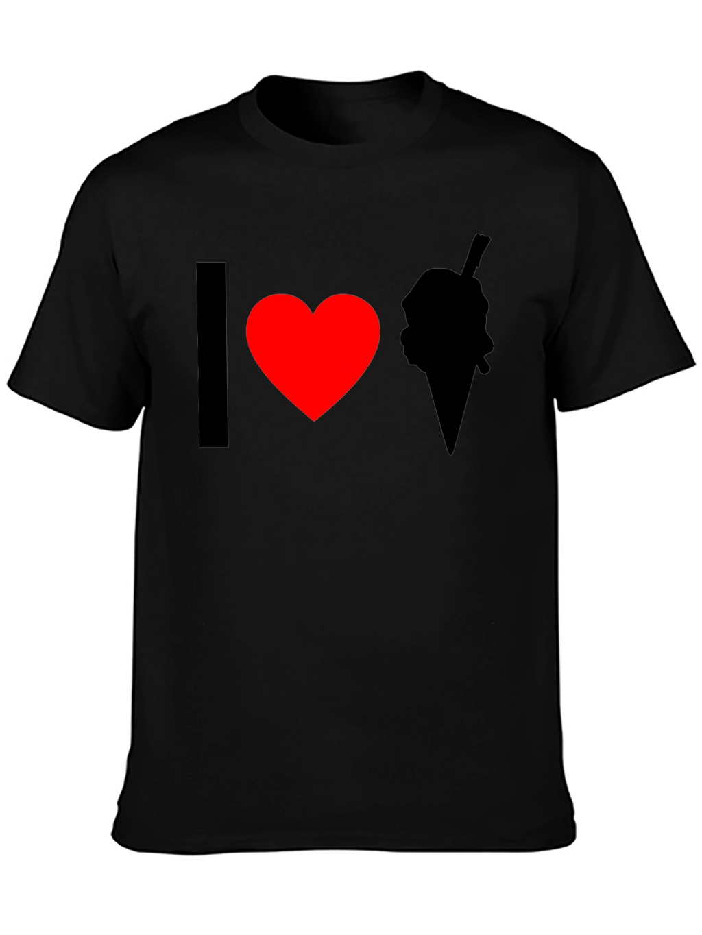 I Heart Ice Cream Black T-Shirt