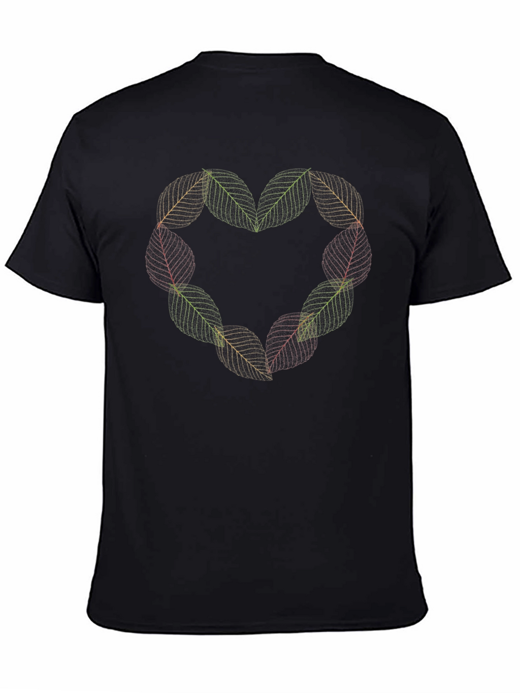Leaf Heart Black T-Shirt
