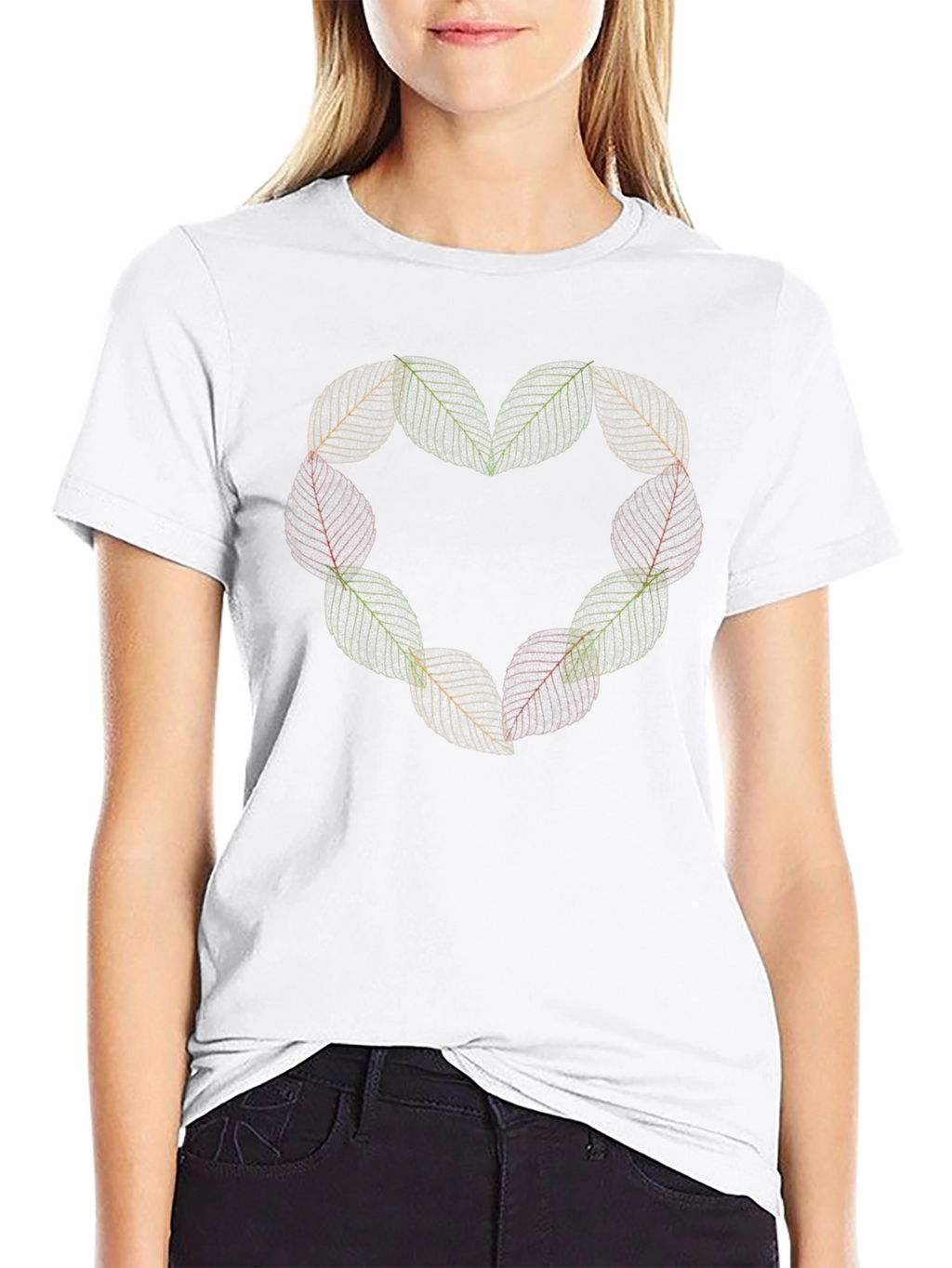 Leaf Heart Black T-Shirt