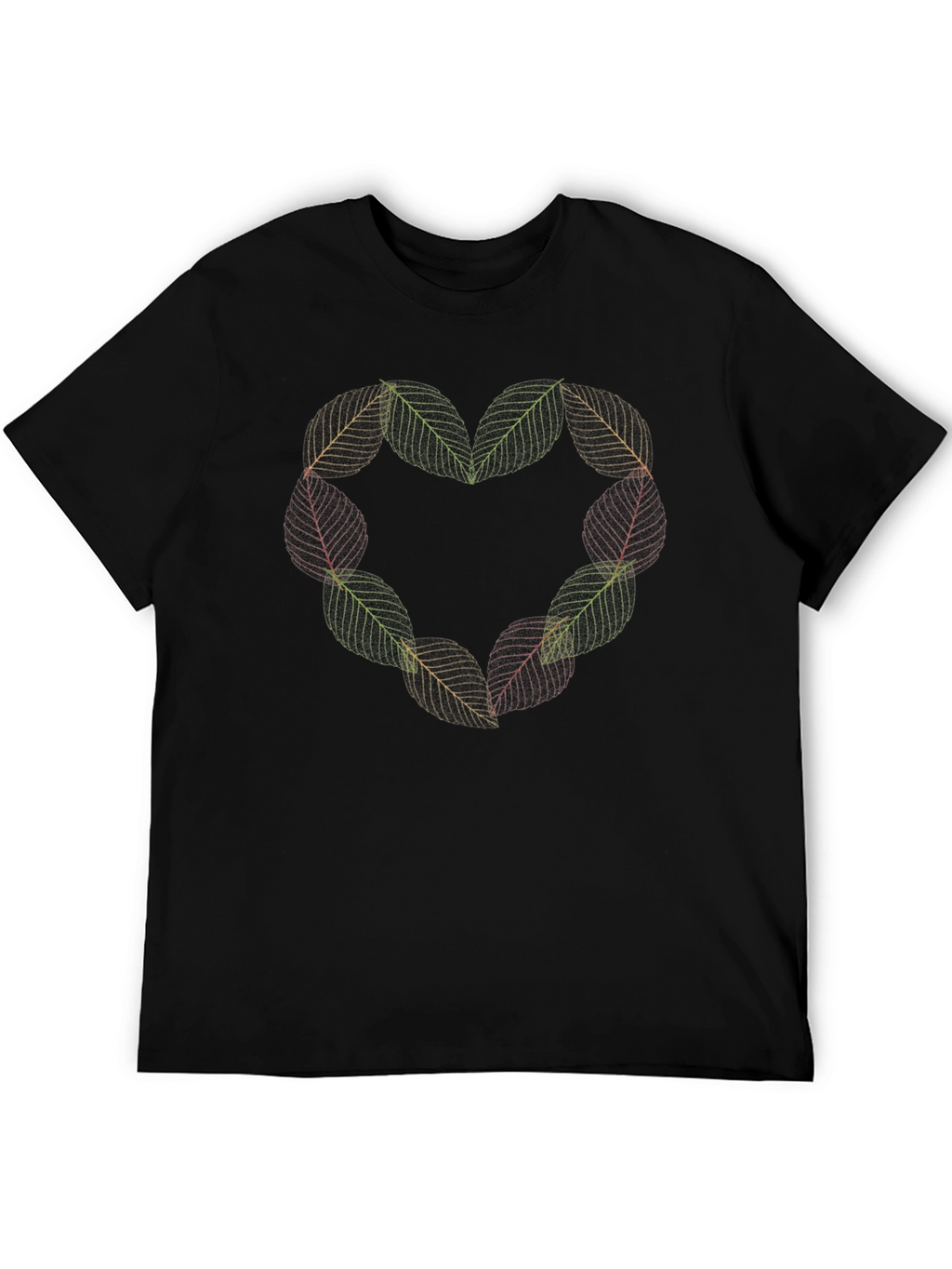 Leaf Heart Black T-Shirt