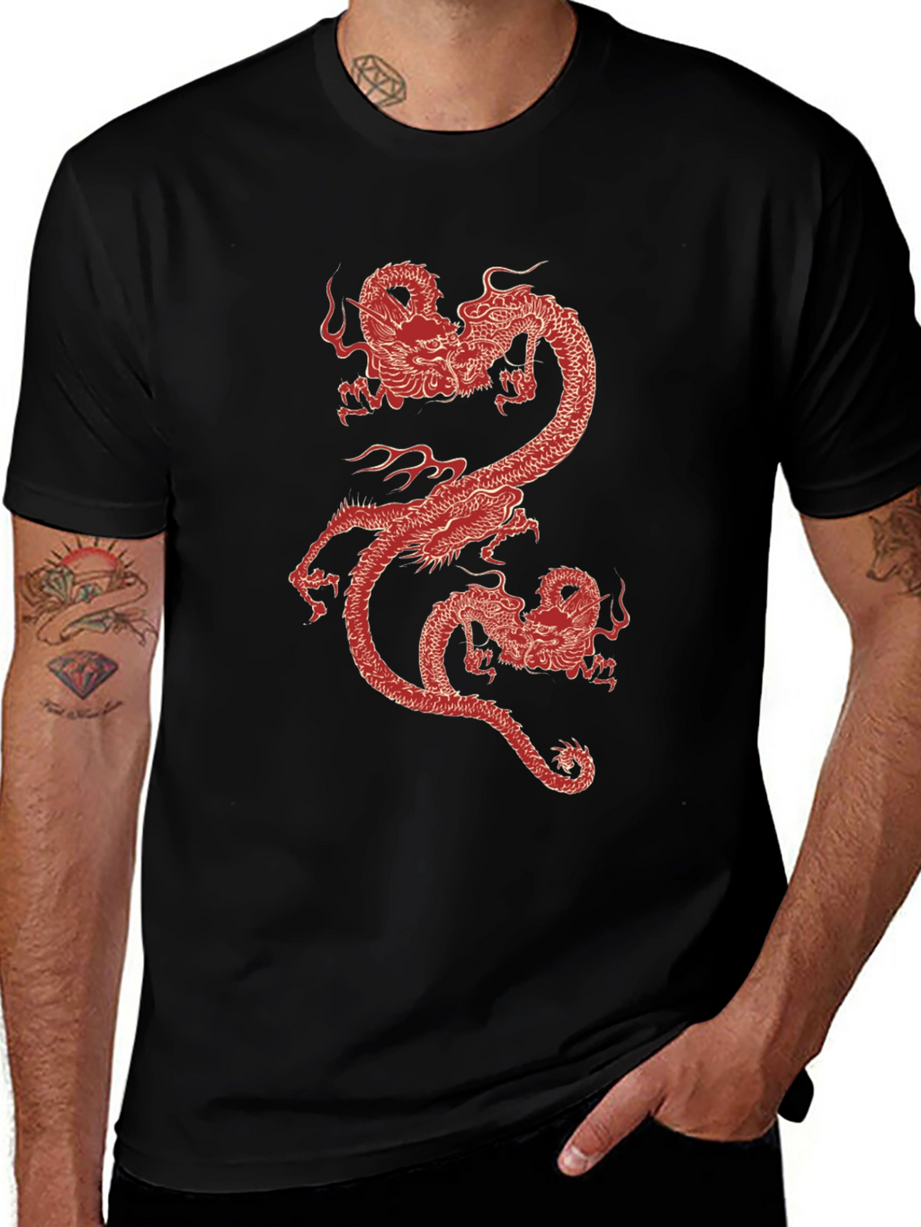 Dragon Graphic Tee - Mens Black T-Shirt