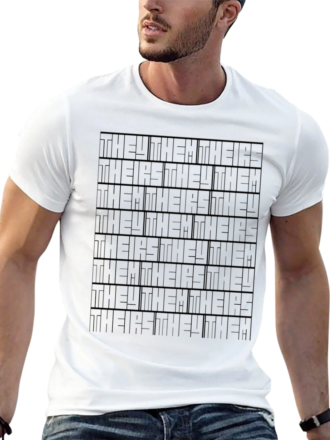 Pronoun Pattern Tee - They Them Theirs Style Shirt