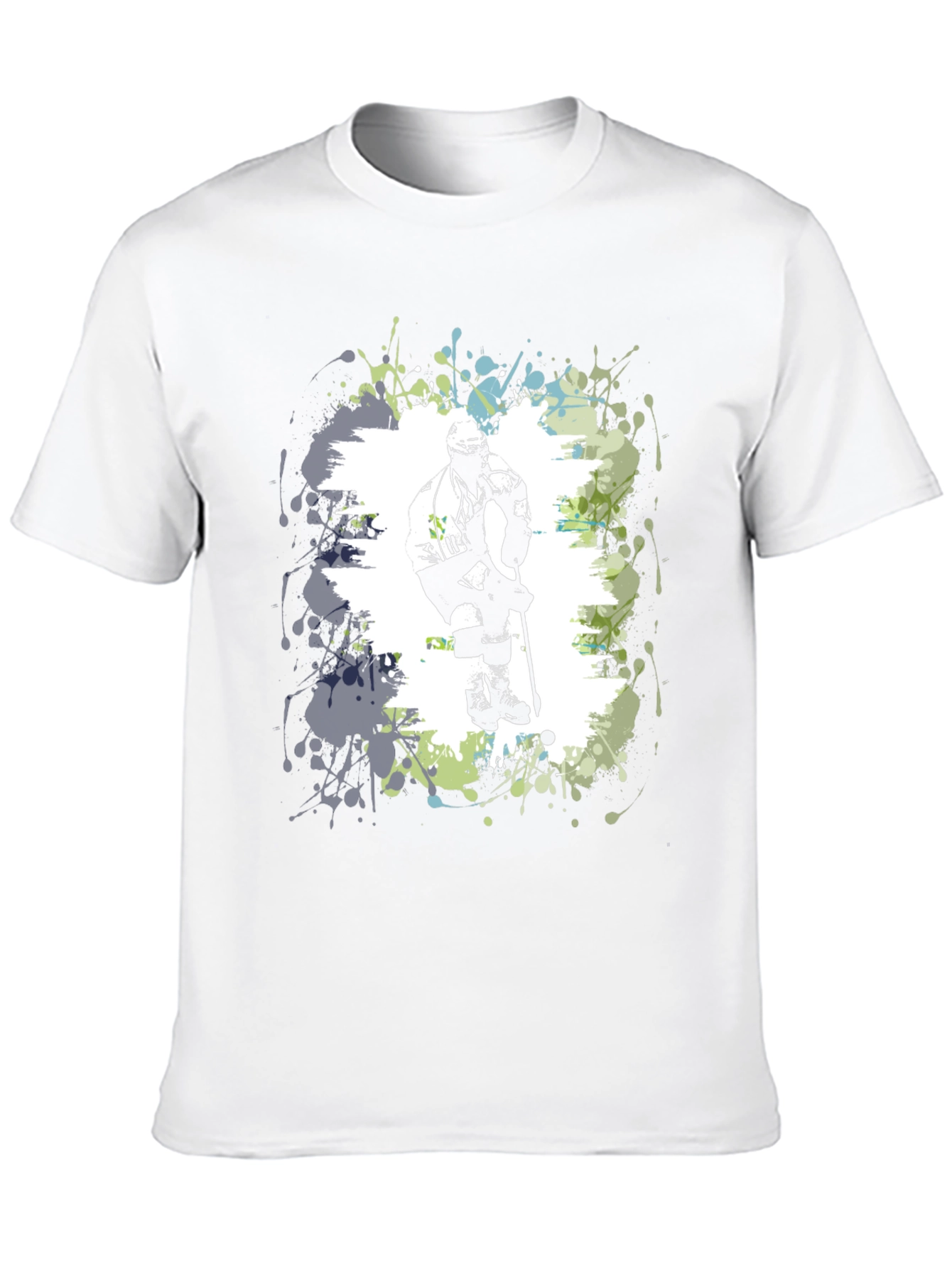 Hockey Player Graphic T-Shirt - Black