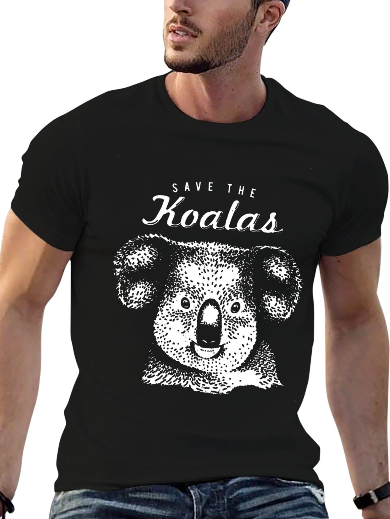 Save the Koalas Graphic T-Shirt - Black
