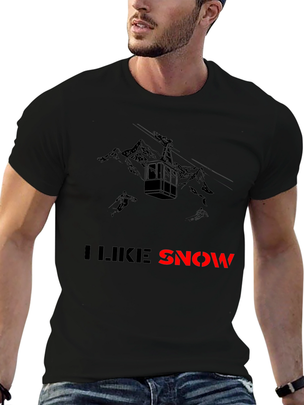 I Like Snow T-Shirt: Ski Gondola & Mountains