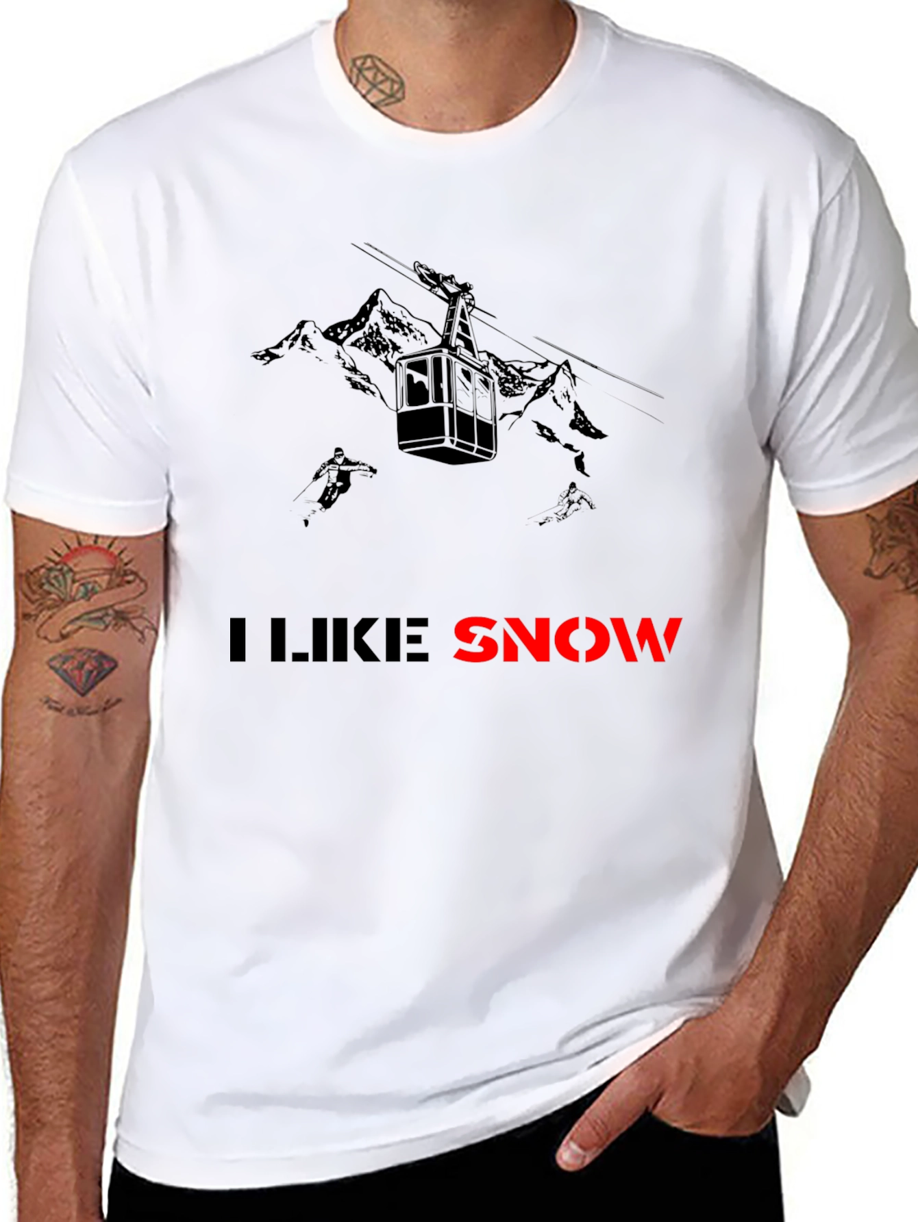 I Like Snow T-Shirt: Ski Gondola & Mountains