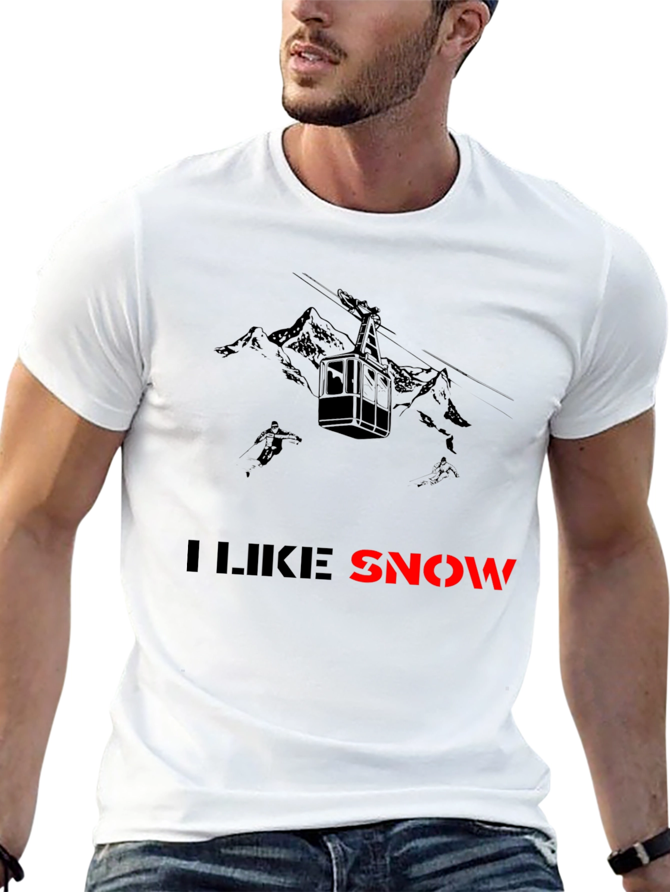 I Like Snow T-Shirt: Ski Gondola & Mountains