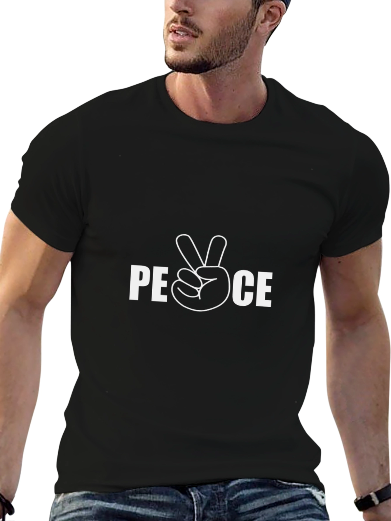 Peace Sign Graphic Tee - Classic Black T-Shirt