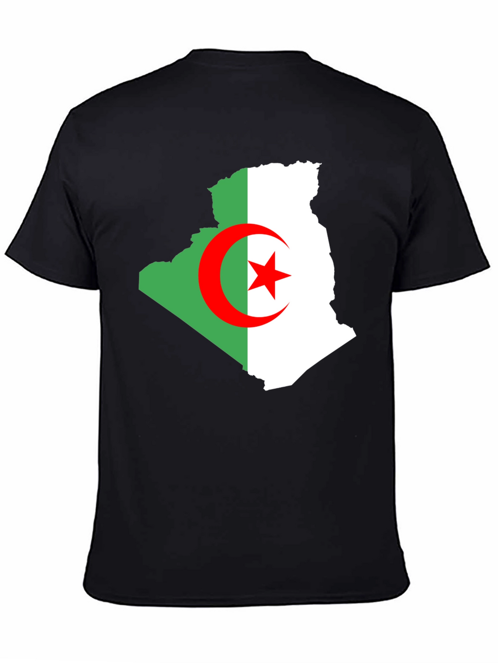 Algeria Flag Map T-Shirt - Mens Black Tee