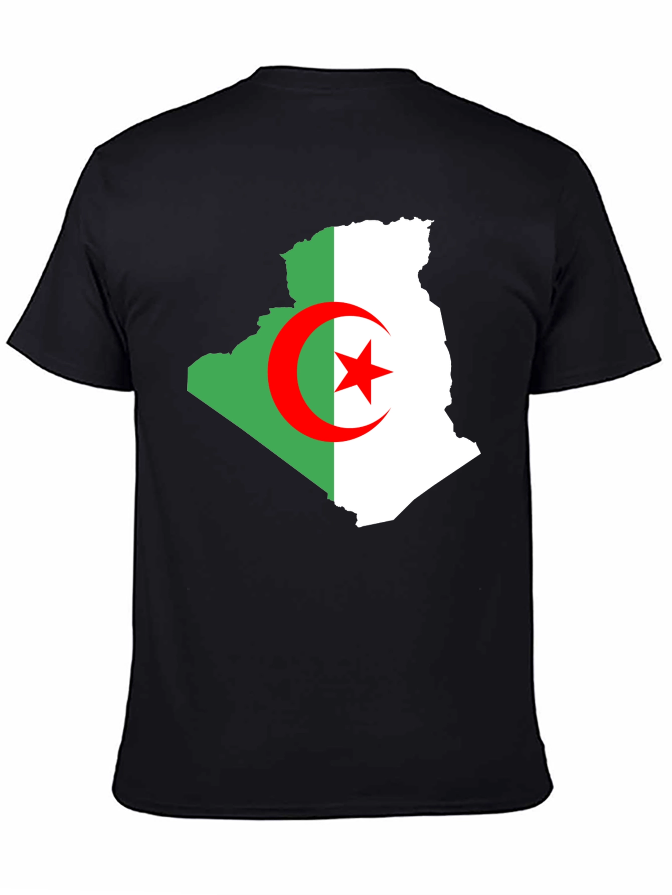 Algeria Flag Map T-Shirt - Mens Black Tee