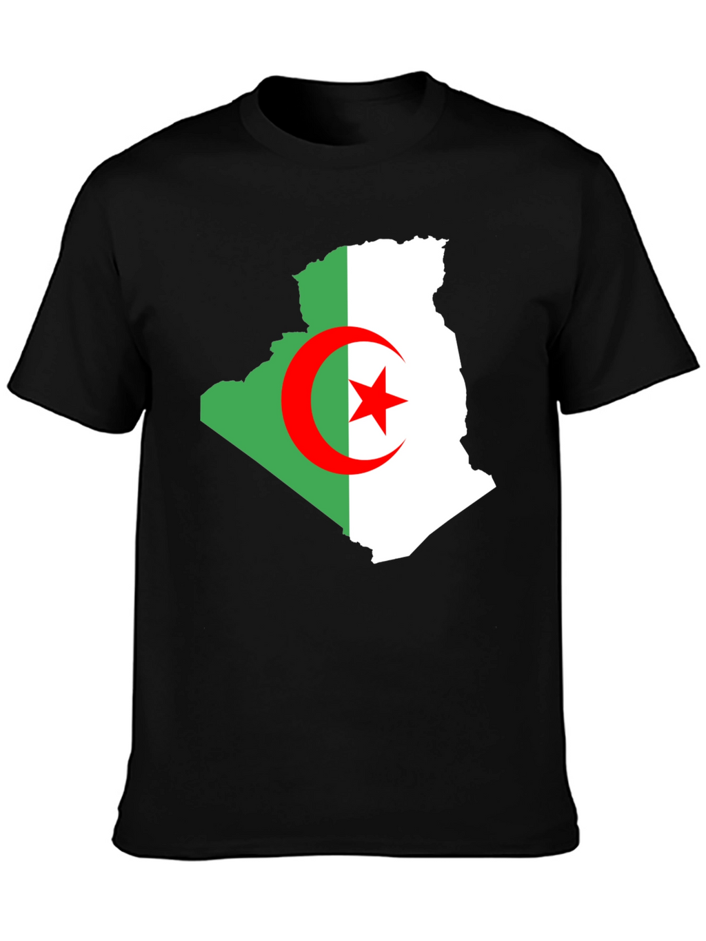 Algeria Flag Map T-Shirt - Mens Black Tee