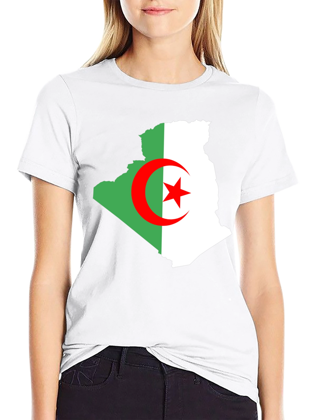 Algeria Flag Map T-Shirt - Mens Black Tee