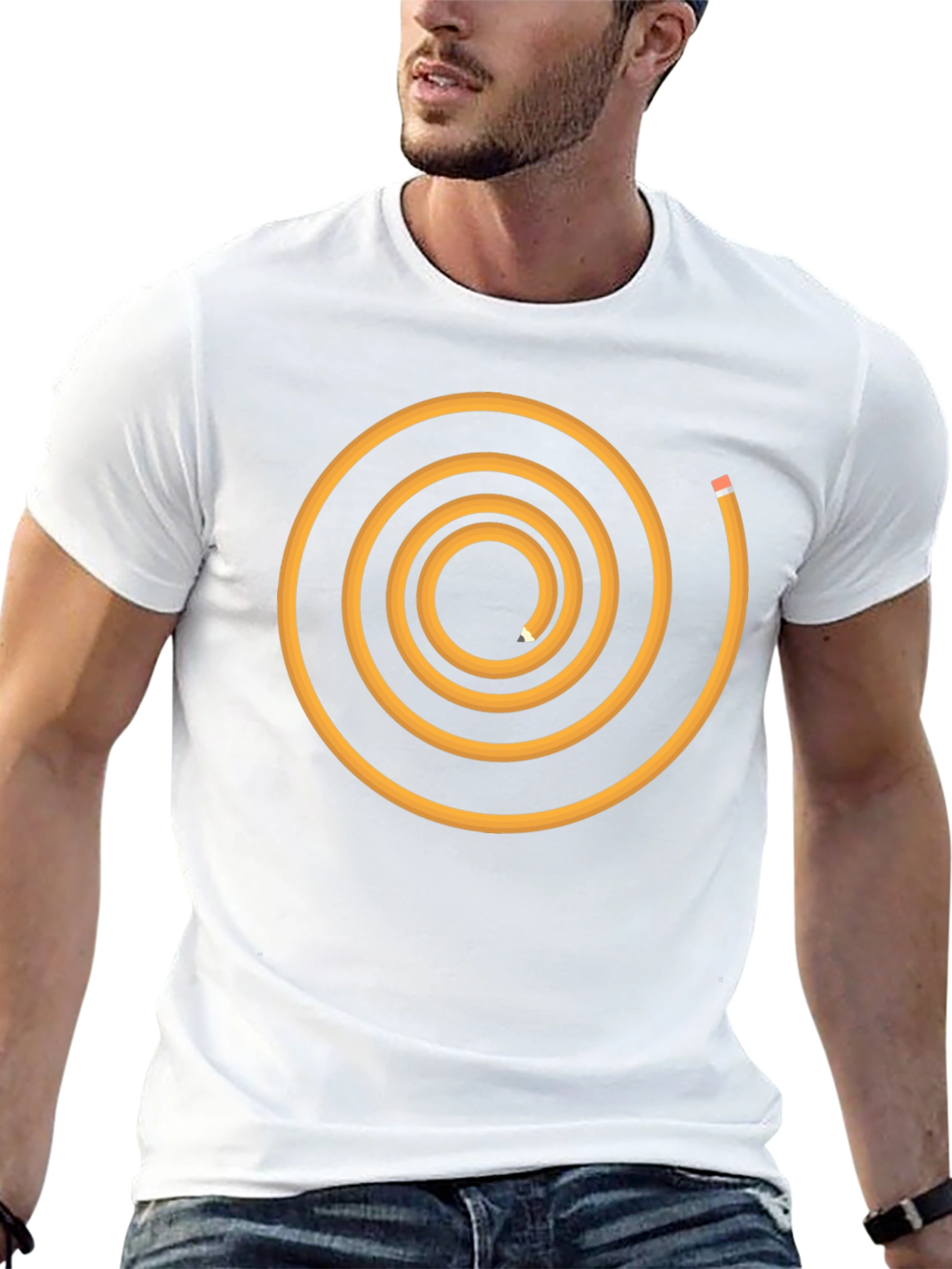 Spiral Pencil Graphic Tee - Black