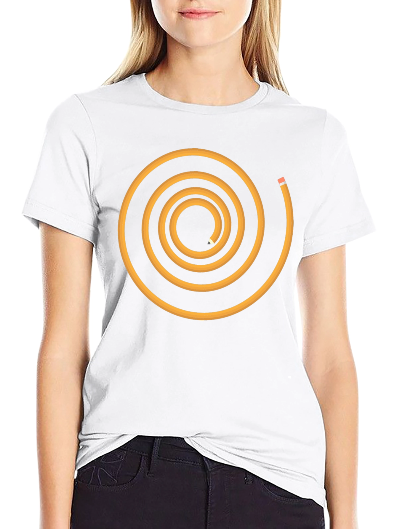 Spiral Pencil Graphic Tee - Black