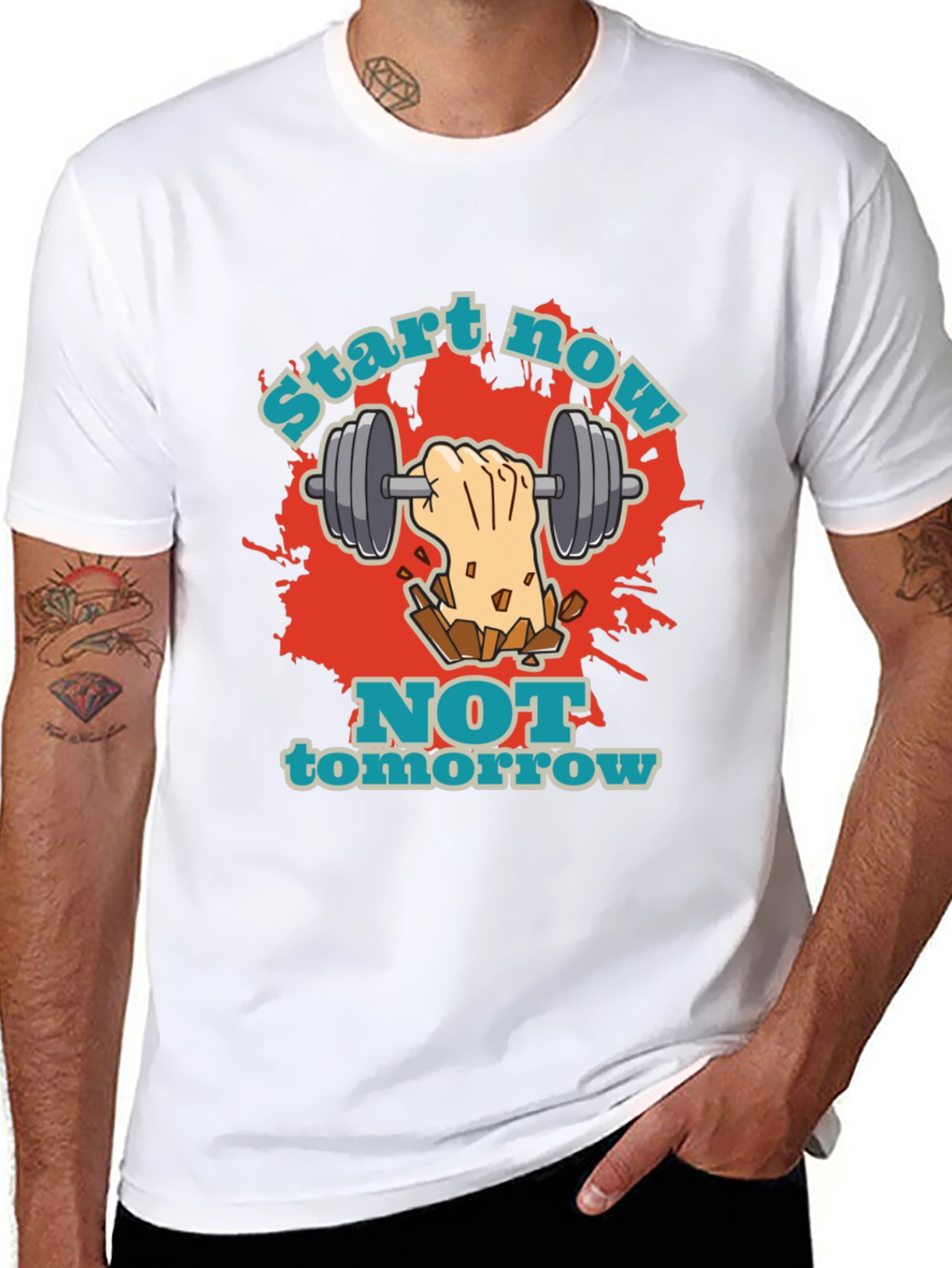 Start Now T-Shirt: Motivational Gym Workout Tee