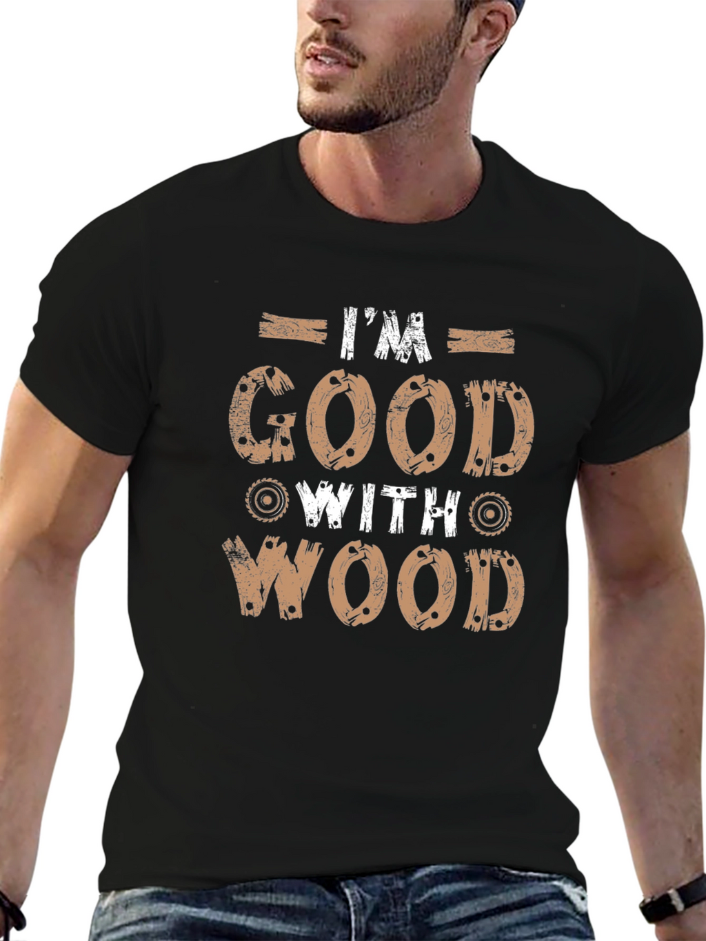 Im Good With Wood Graphic Tee - Black