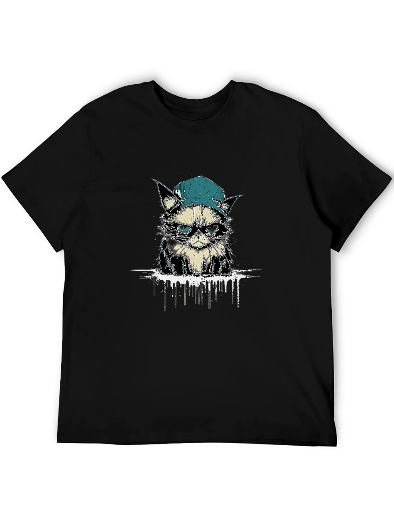 Cool Cat Tee: Grumpy Kitten in a Cap T-Shirt