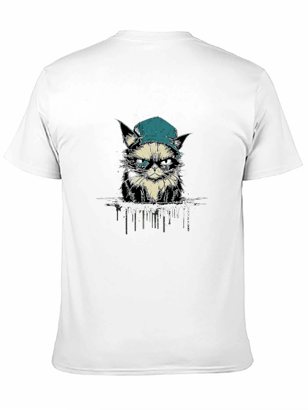 Cool Cat Tee: Grumpy Kitten in a Cap T-Shirt