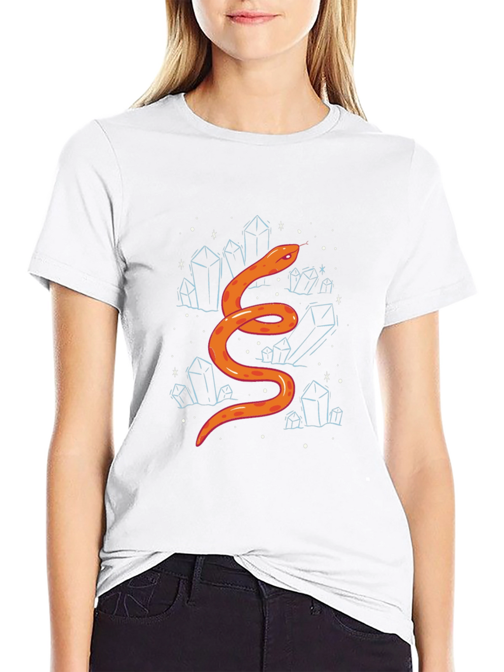 Snake & Crystals Graphic Tee - Stylish Casual Wear