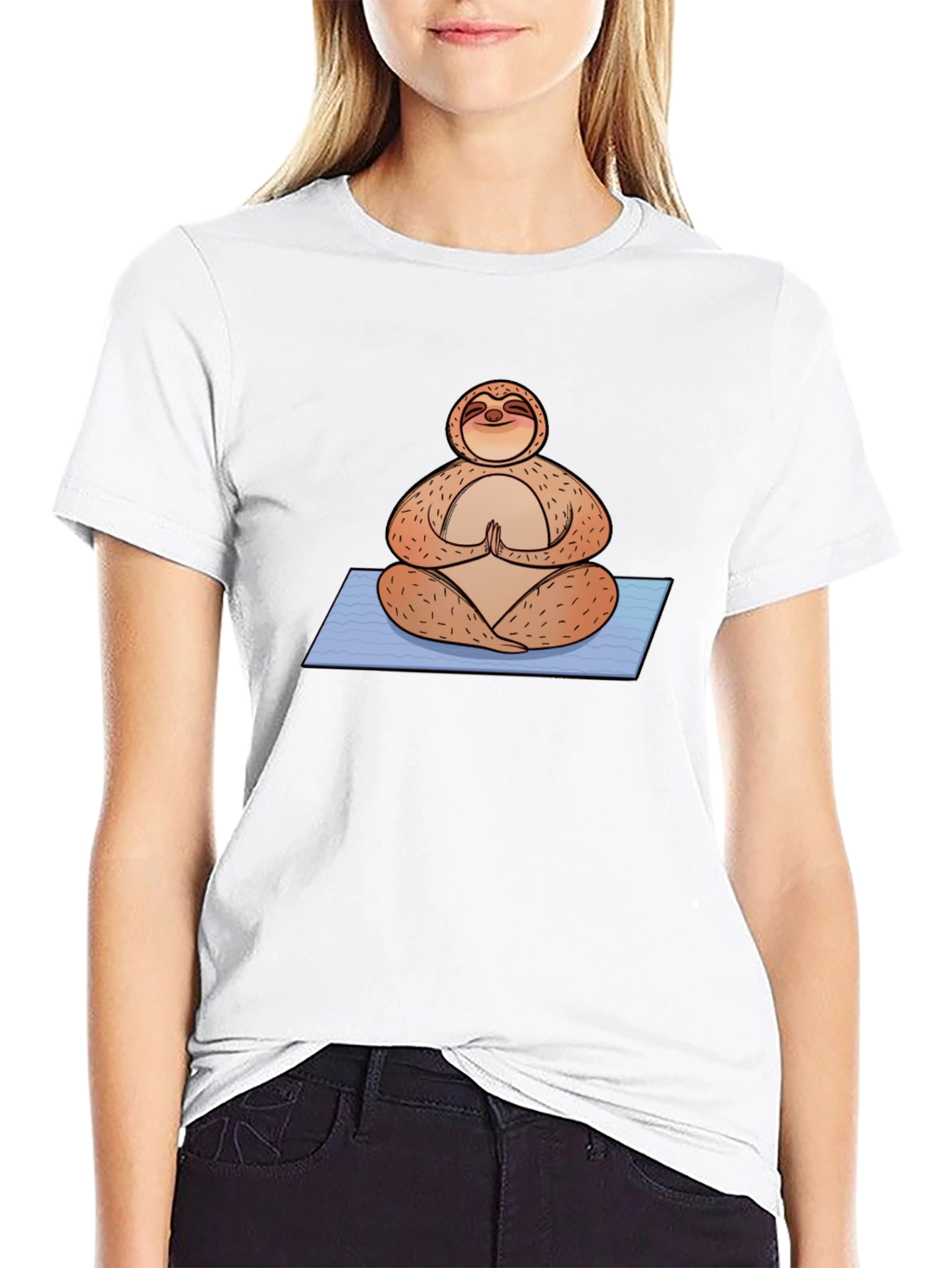 Meditating Sloth Graphic Tee - Relaxed Fit