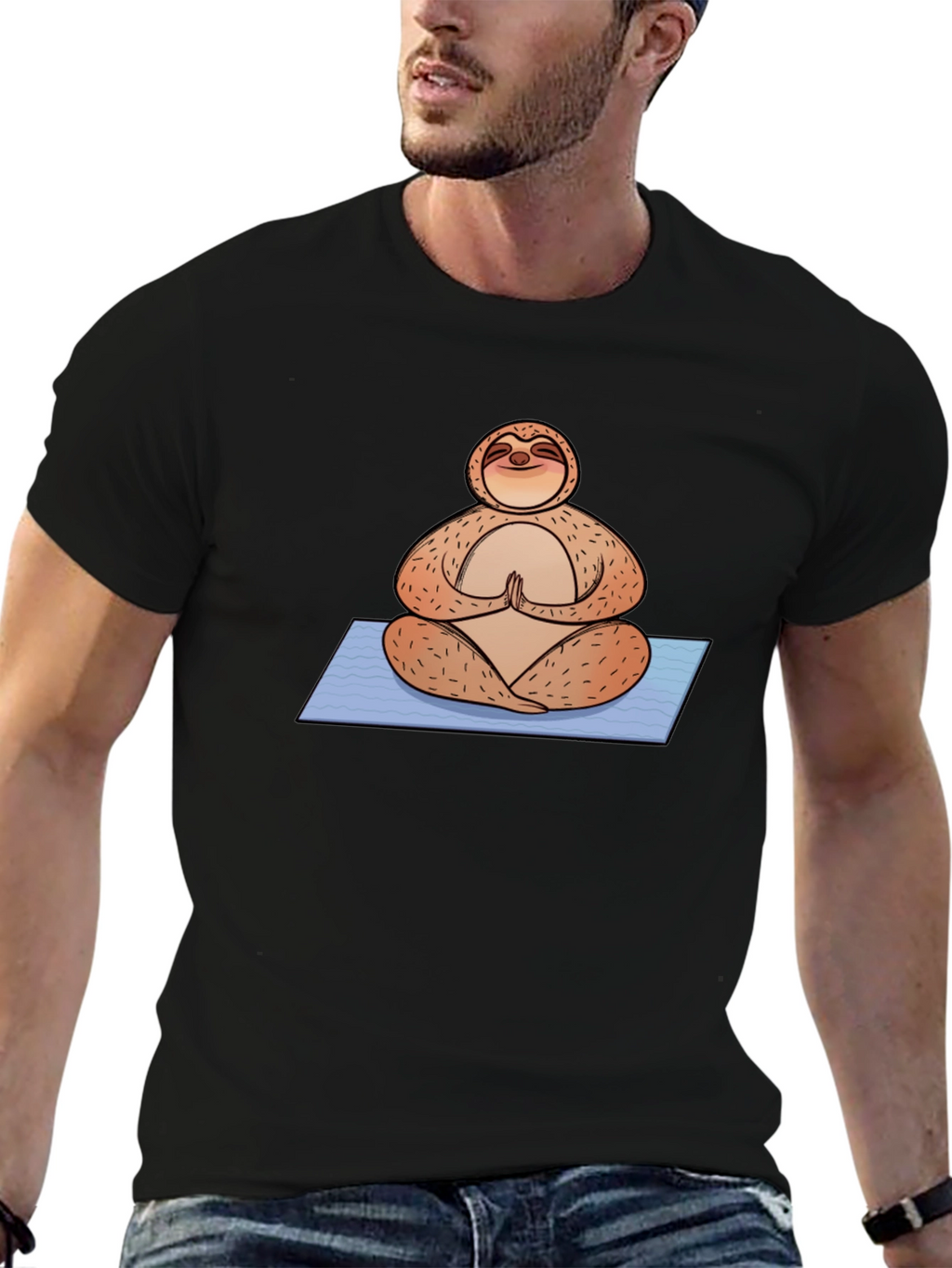 Meditating Sloth Graphic Tee - Relaxed Fit