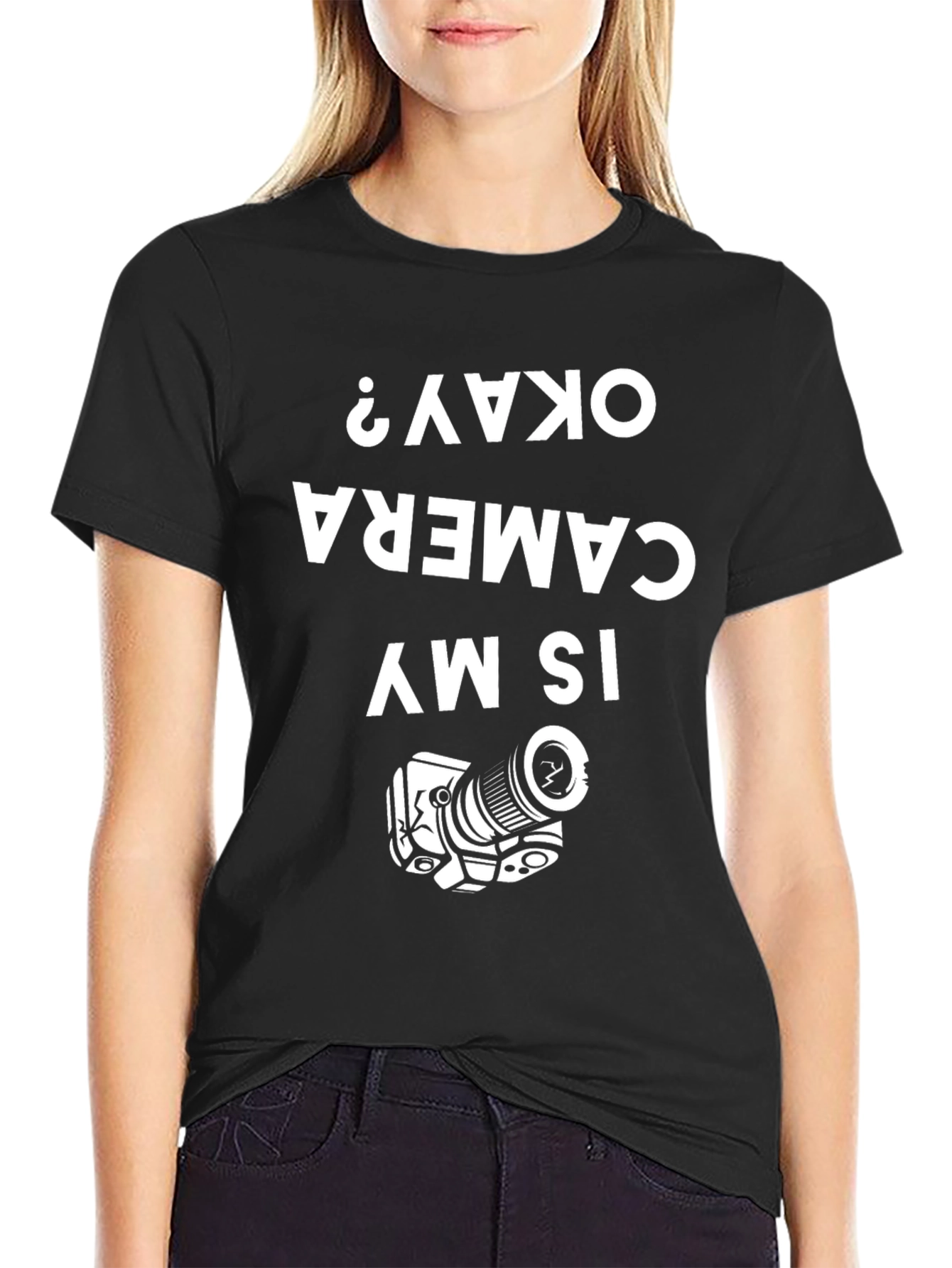 Camera Okay? Graphic T-Shirt - Black