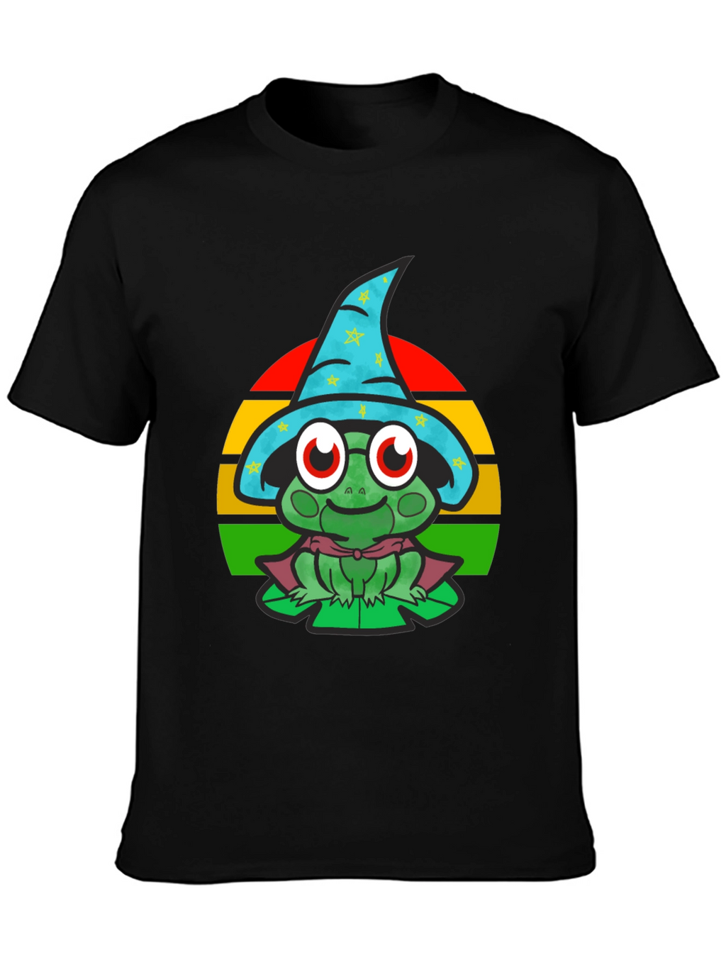 Wizard Frog Graphic Tee - Enchanting Cartoon Shirt