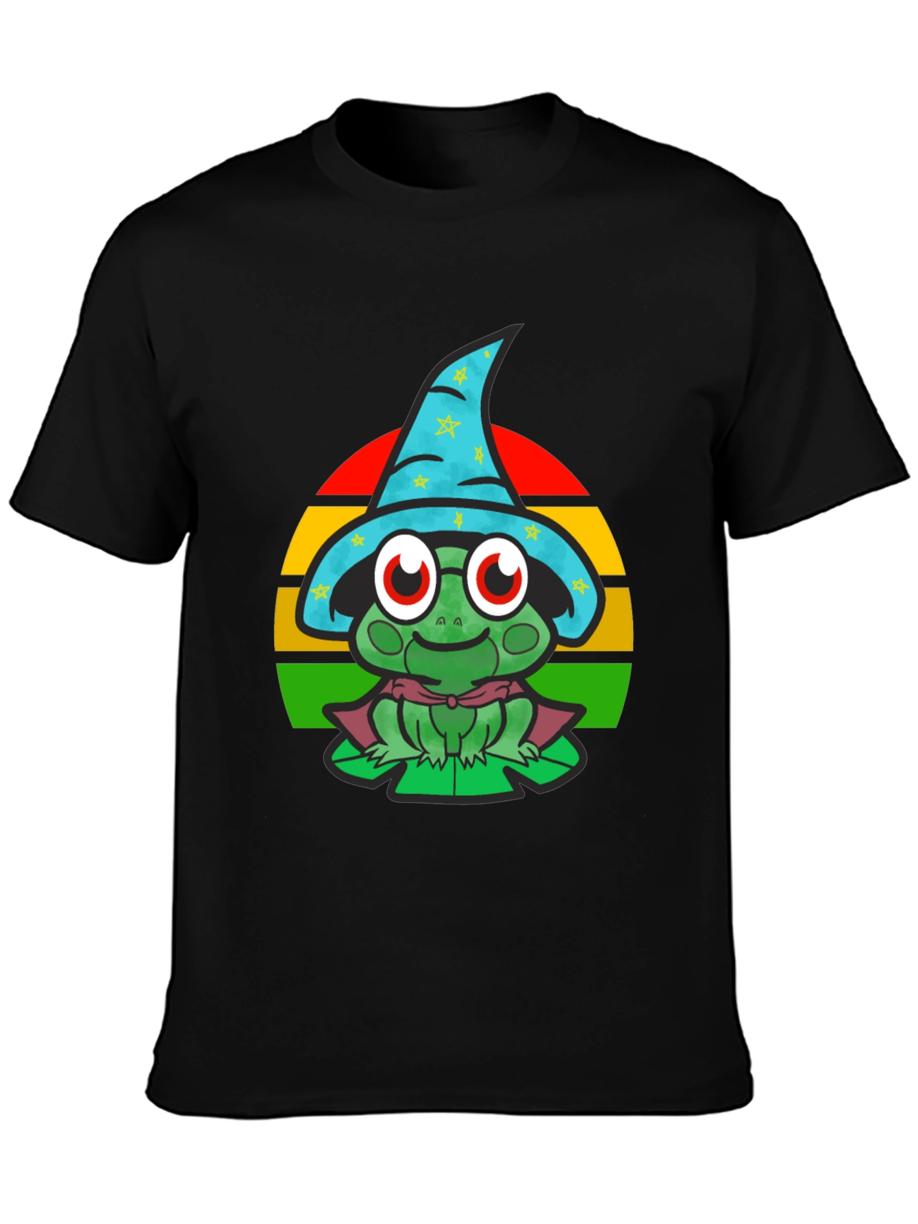 Wizard Frog Graphic Tee - Enchanting Cartoon Shirt