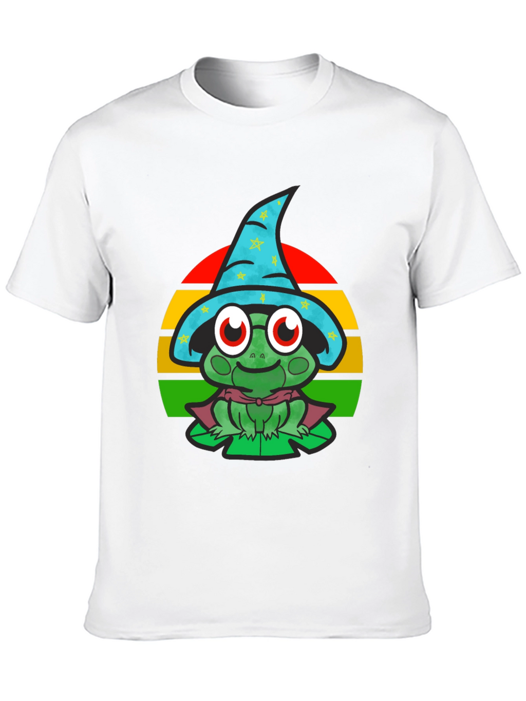 Wizard Frog Graphic Tee - Enchanting Cartoon Shirt