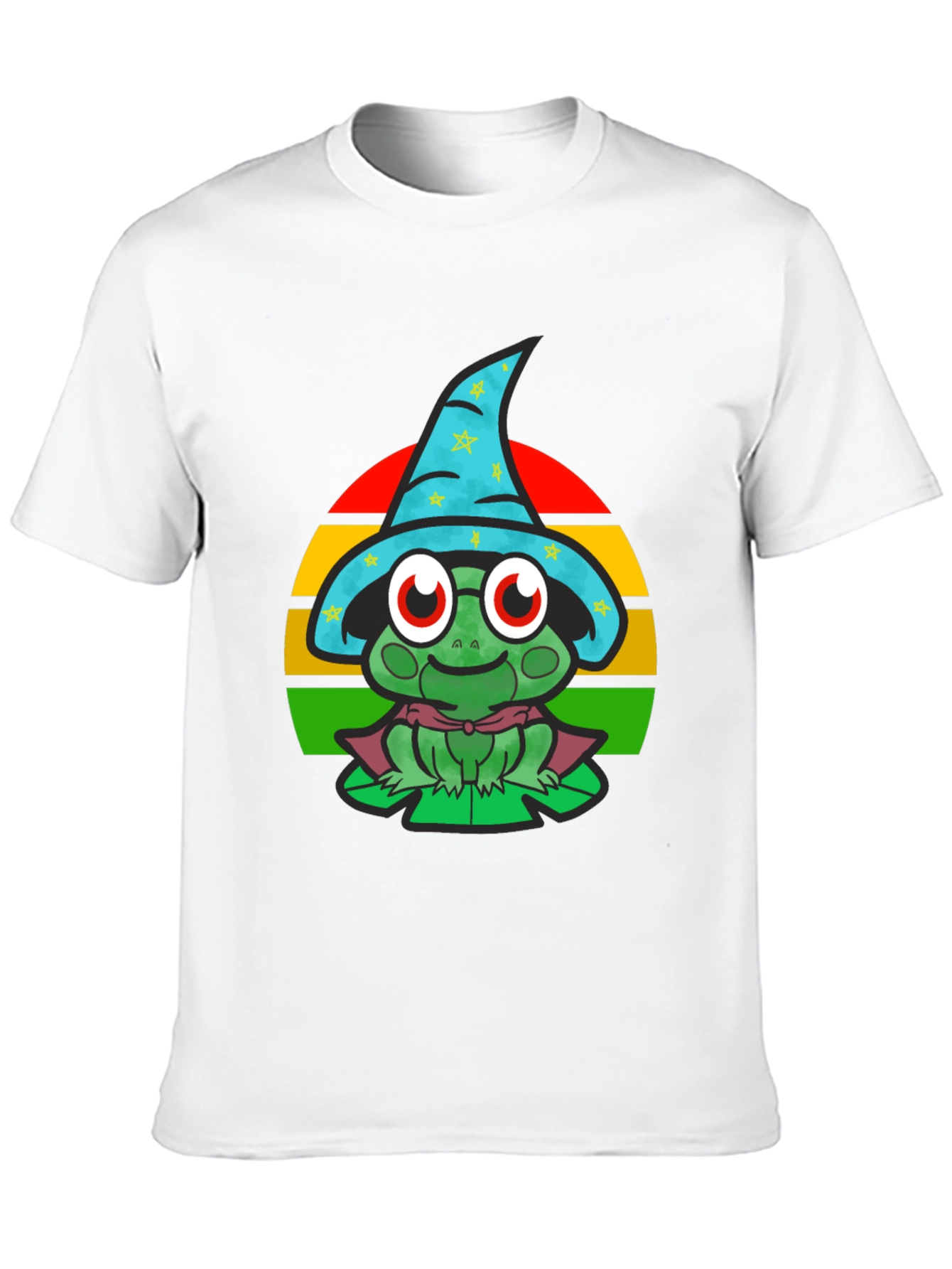 Wizard Frog Graphic Tee - Enchanting Cartoon Shirt