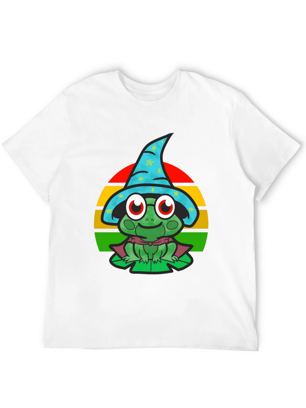 Wizard Frog Graphic Tee - Enchanting Cartoon Shirt