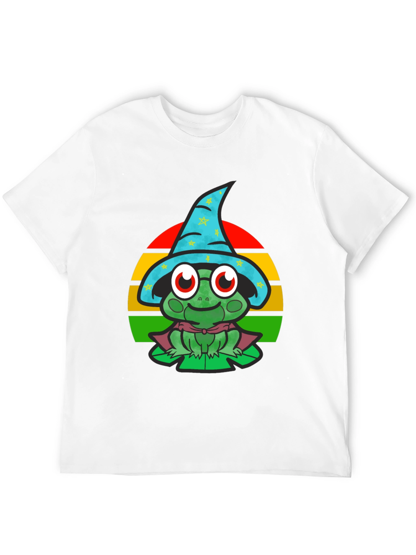 Wizard Frog Graphic Tee - Enchanting Cartoon Shirt