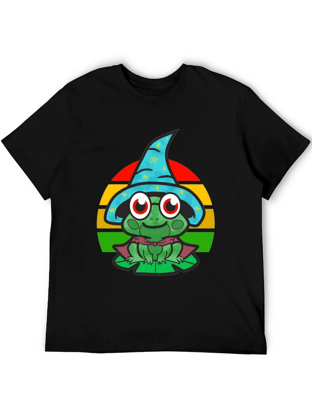 Wizard Frog Graphic Tee - Enchanting Cartoon Shirt