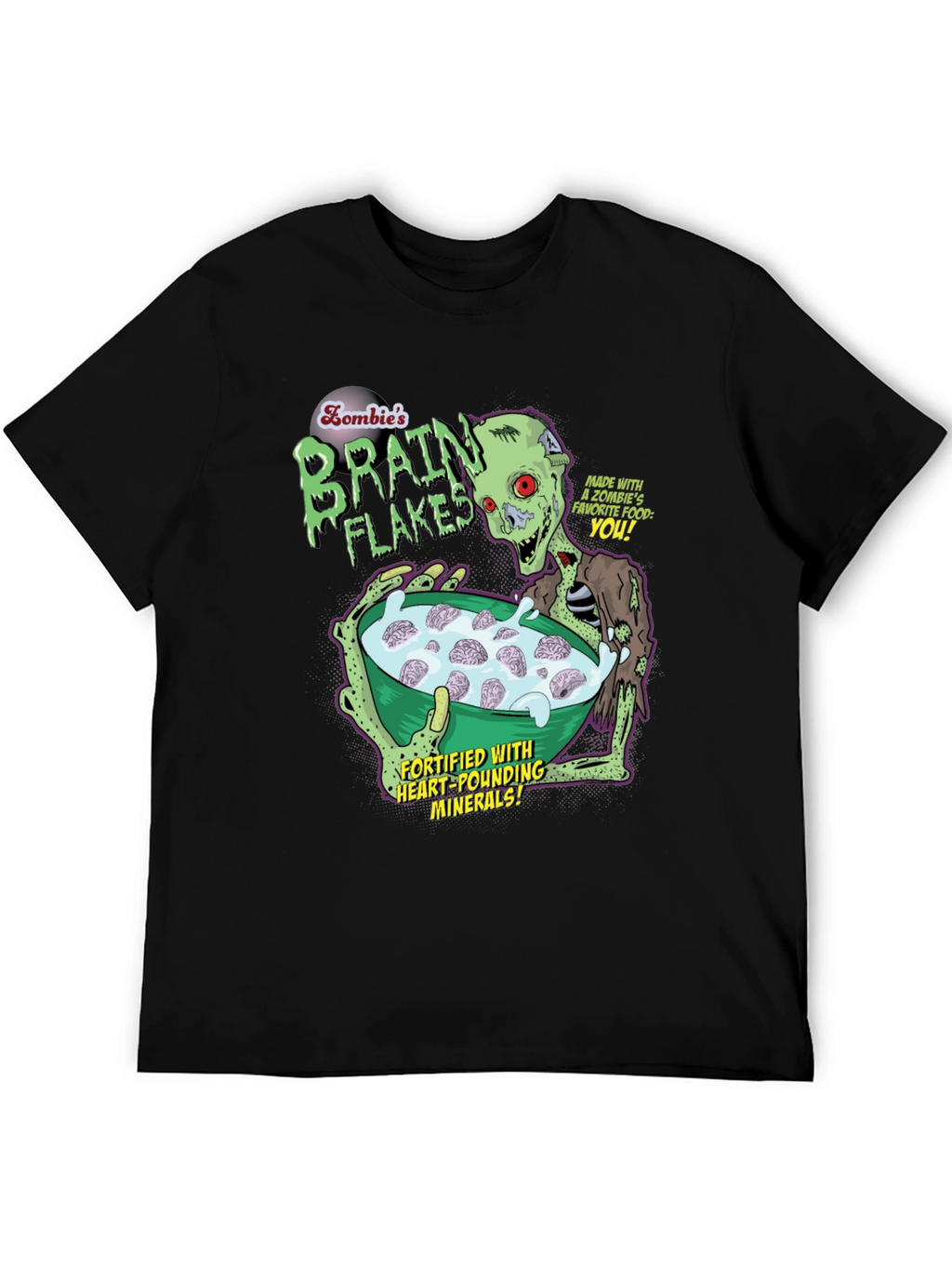 Zombie Brain Flakes Graphic T-Shirt