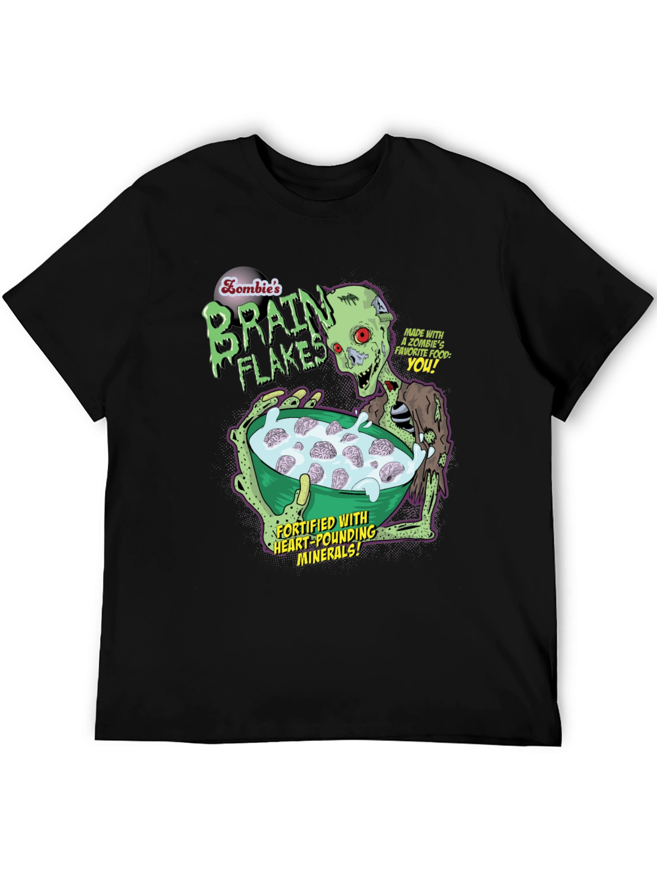 Zombie Brain Flakes Graphic T-Shirt