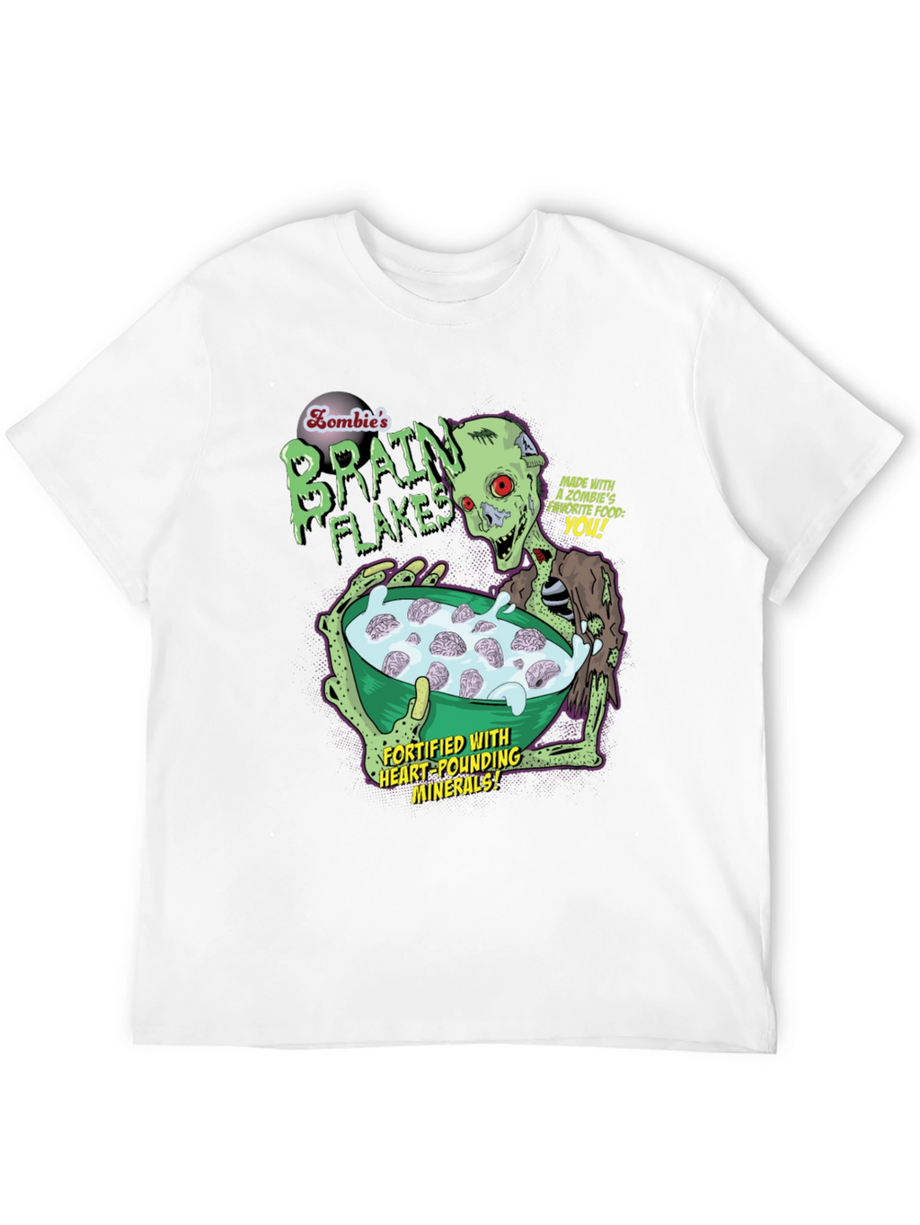 Zombie Brain Flakes Graphic T-Shirt